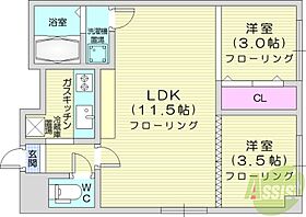 北海道札幌市東区北二十五条東16丁目（賃貸アパート2LDK・2階・45.00㎡） その2