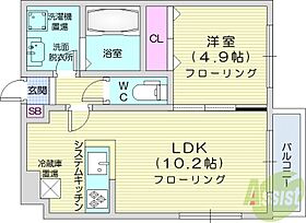 北海道札幌市東区北十三条東13丁目（賃貸マンション1LDK・4階・34.43㎡） その2