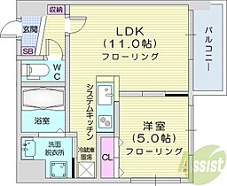 モルティーニ表参道  ｜ 北海道札幌市中央区北一条西20丁目（賃貸マンション1LDK・2階・36.90㎡） その2