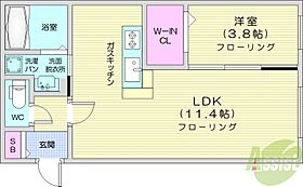 北海道札幌市東区北九条東11丁目（賃貸マンション1LDK・1階・34.96㎡） その2