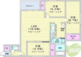 北海道札幌市西区発寒一条3丁目（賃貸マンション3LDK・1階・70.10㎡） その2