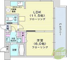 レインボータウン24  ｜ 北海道札幌市中央区北二条西24丁目（賃貸マンション1LDK・6階・39.73㎡） その2