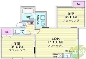 北海道札幌市東区北十五条東18丁目（賃貸アパート2LDK・2階・47.79㎡） その2