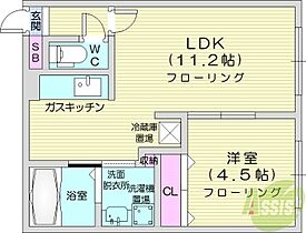 北海道札幌市東区北四十三条東1丁目（賃貸マンション1LDK・4階・36.04㎡） その2