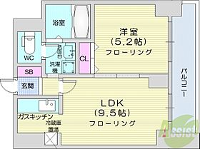 Treasure Court A  ｜ 北海道札幌市中央区南五条西10丁目（賃貸マンション1LDK・8階・33.60㎡） その2