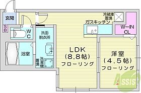 コローレN28W4  ｜ 北海道札幌市北区北二十八条西4丁目（賃貸マンション1LDK・4階・32.49㎡） その2