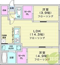 MONOLITH  ｜ 北海道札幌市西区発寒五条5丁目（賃貸マンション2LDK・1階・52.92㎡） その2