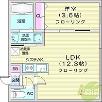 ガーディアン発寒  ｜ 北海道札幌市西区発寒四条7丁目（賃貸マンション1LDK・1階・35.18㎡） その2