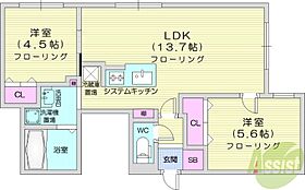 ブランシャールEK麻生  ｜ 北海道札幌市北区新琴似六条1丁目（賃貸マンション2LDK・3階・50.52㎡） その2