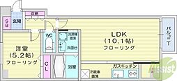 ゾネ医大キャンパス前 1LDKの間取図画像
