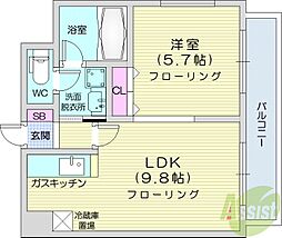 MYプラザ円山公園2 7階1LDKの間取り