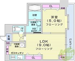 ピュア東彩館2 3階1LDKの間取り