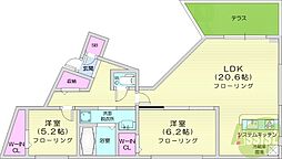 ミヤノモリ-CITY.STELLA 2LDKの間取図画像