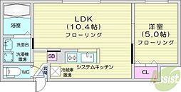 シティプレミア宮の森 4階1LDKの間取り