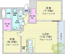 間取図画像 2LDK