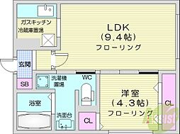 タカラノースデュオ 1LDKの間取図画像