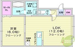 ドリームルーストM 1LDKの間取図画像