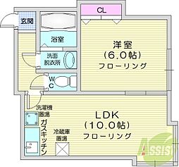 ソニア316 1LDKの間取図画像
