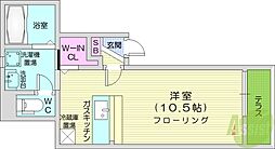 ベルナティオ南あいの里 1Kの間取図画像