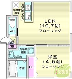 スペランツァ北円山 1LDKの間取図画像