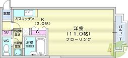 ルーベン・クラッセ 1Kの間取図画像