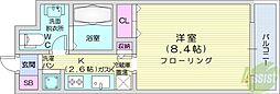 RESIDIAKITA-SANJO 1Kの間取図画像