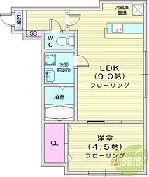 グラディート32 1LDKの間取図画像