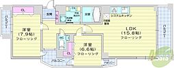 クレステージS6W12タワー 2LDKの間取図画像