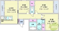 ilcieroquattro 3LDKの間取図画像