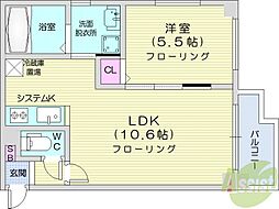 BLOCKTOWER 1LDKの間取図画像