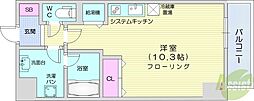 バロンドール ワンルームの間取図画像