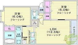 レオーネ新琴似 2LDKの間取図画像