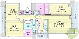 ブランズ円山北6条 3LDKの間取図画像