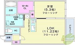 Arte 1LDKの間取図画像