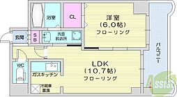 ティアラN6 1LDKの間取図画像