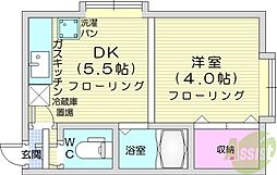 コーポ安暖手 1DKの間取図画像