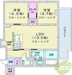 クリオ札幌グランシス 1LDKの間取図画像