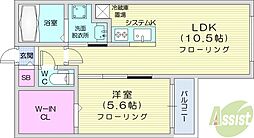 ChateauLife近代美術館前1 1LDKの間取図画像
