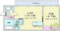 ファクター麻生 1LDKの間取図画像