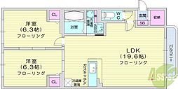 ウィングガーデン 2LDKの間取図画像