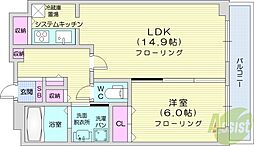 D'グラフォート札幌ステーションタワー 1LDKの間取図画像