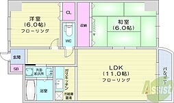 エーデルワイスパーク 2LDKの間取図画像