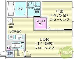 MajesticLife札幌桑園 1LDKの間取図画像