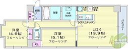 ビッグパレス南4条B棟 2LDKの間取図画像
