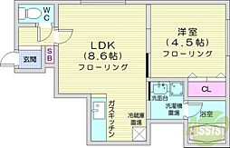 セントニア919A 1LDKの間取図画像