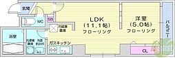 rugger 1LDKの間取図画像