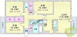 オペラ 3LDKの間取図画像