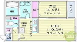 EXORN35 1LDKの間取図画像