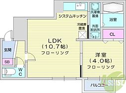 スプレンドール 1LDKの間取図画像