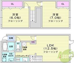 トレ・ビアン35-A 2LDKの間取図画像